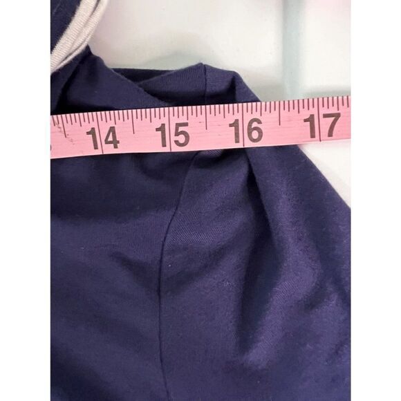 ModCloth Long Sleeve Mock Neck Blouse. Blue & White. Size Small - Picture 5 of 9